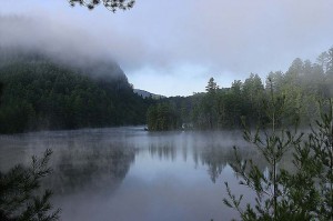 misty morning a paradise lake ny