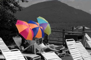 sagamore hotel colorful umbrellas lake george ny