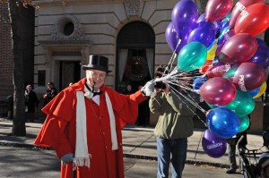 balloon man at pioneer savings bank winter event in troy ny