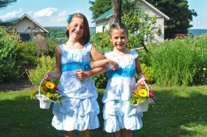 same sex wedding flower girls at the old tater barn schoharie ny